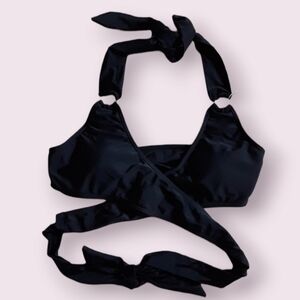 Bikini top, black wraparound, L